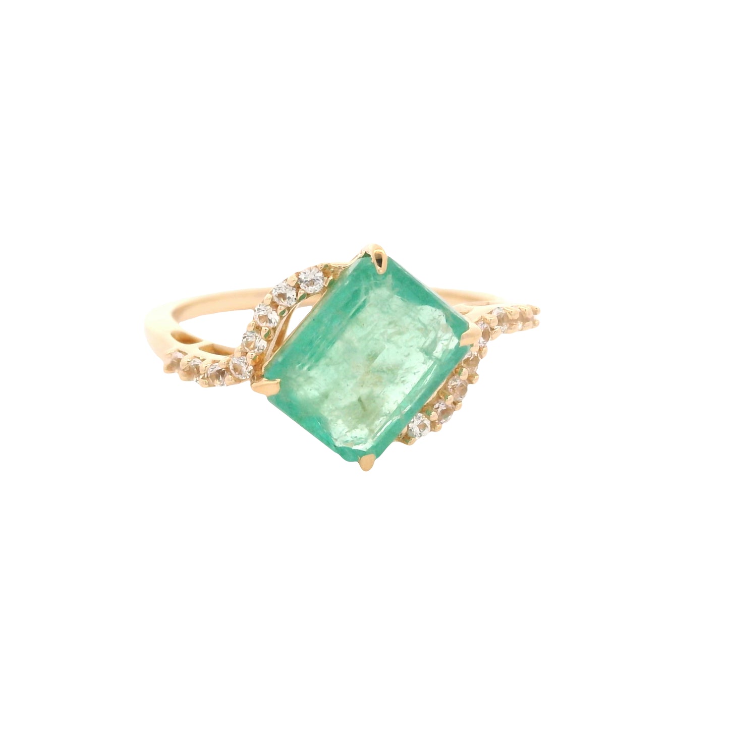 2.32 Ct Octagon Emerald 14K Gold Ring