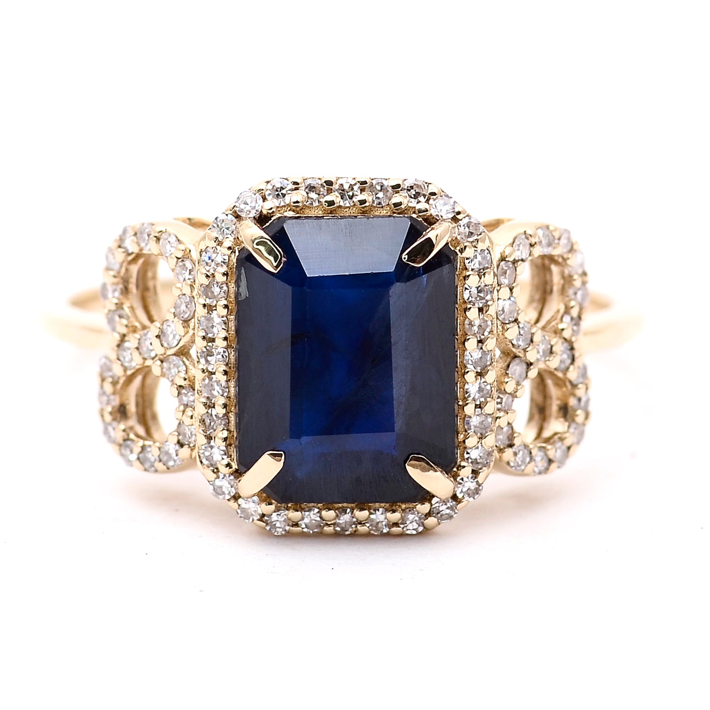 2.51 Ct Octagon Natural Sapphire 14K Gold Ring
