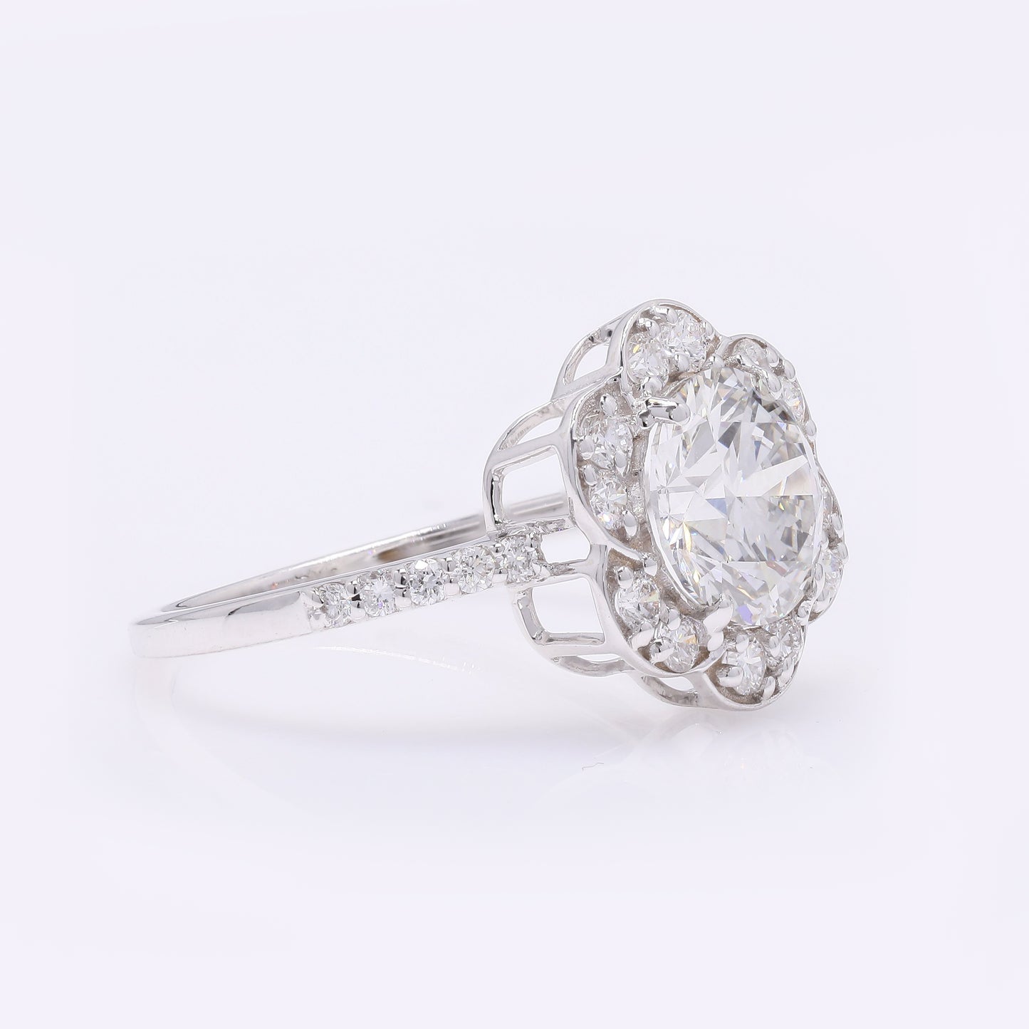 2.48 Carats Lab Grown Diamond 14K Gold Ring