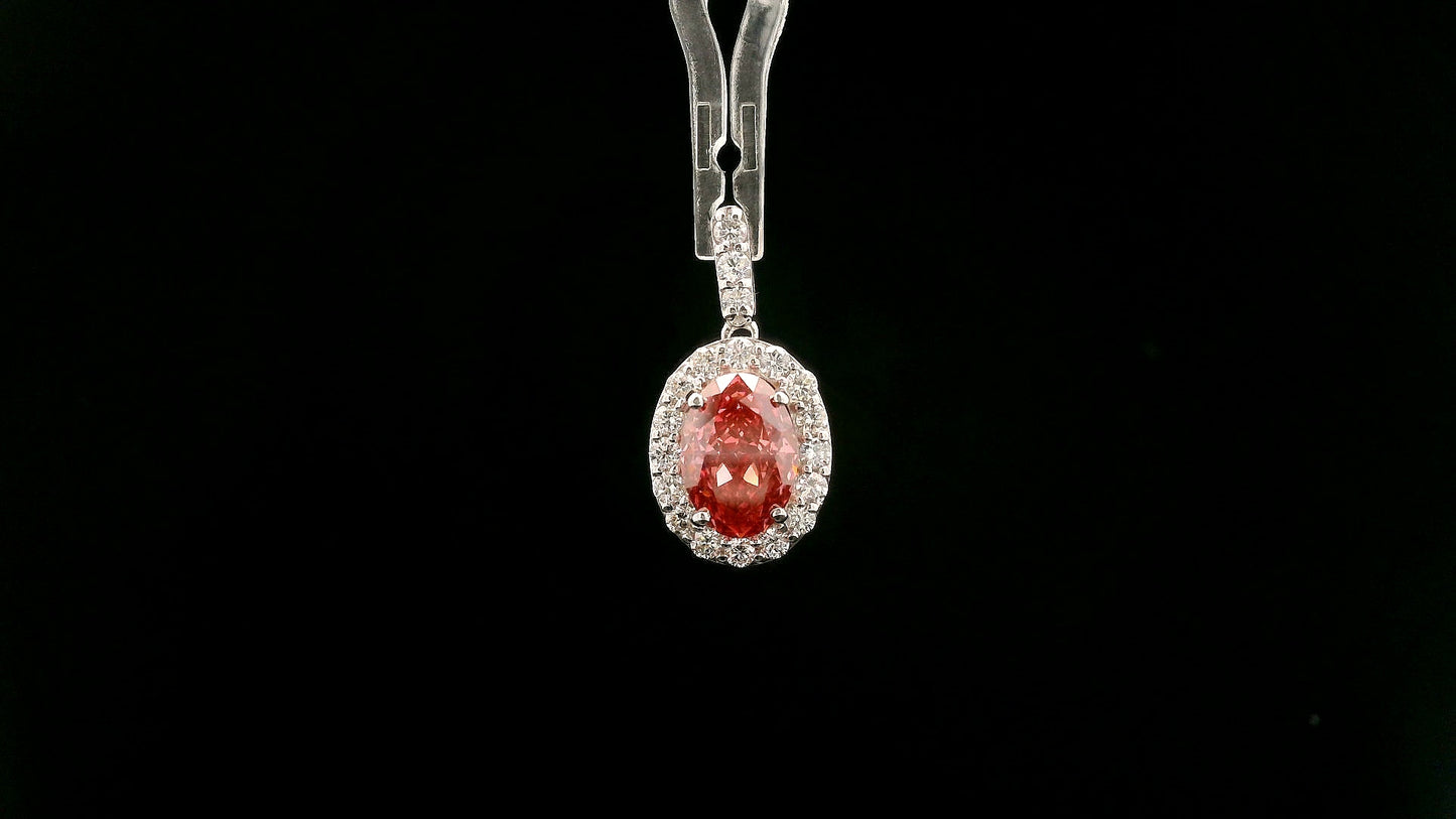 2.49 Carats Pink Lab Grown Diamond 14K Gold Pendant