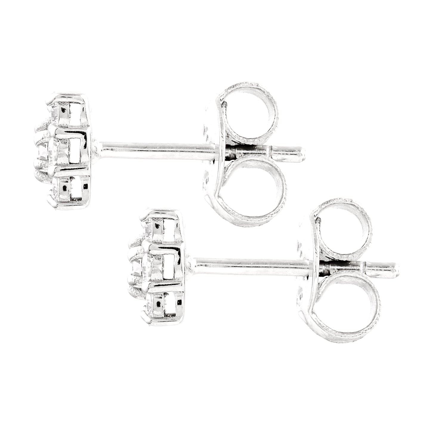 0.71 Ct Round Lab Grown Diamond 925 Silver Earrings