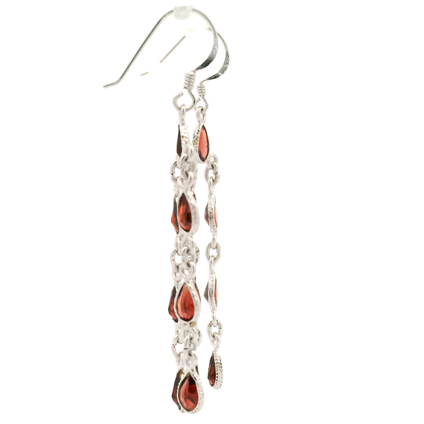 10.77 Ct Garnet 925 Sterling Silver Earrings