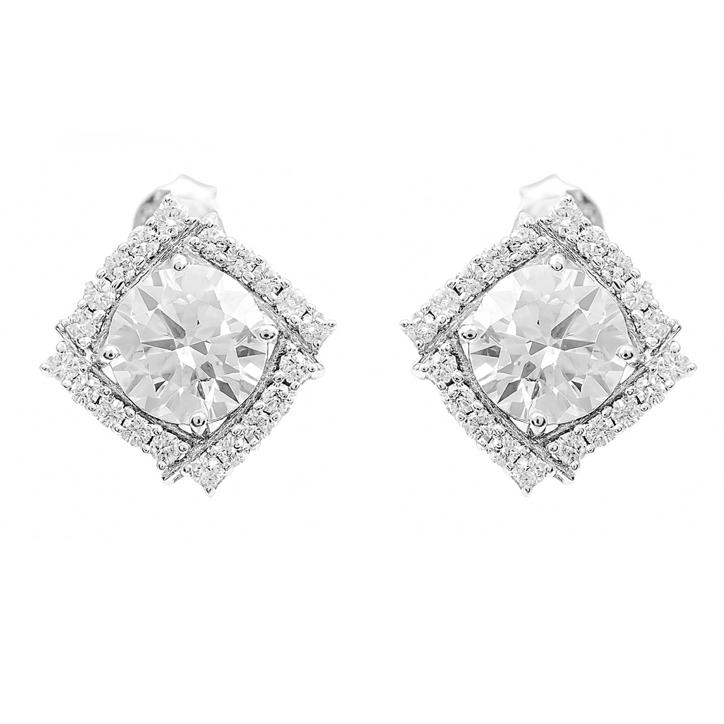3.61 Carats Lab Grown Diamond 14K Gold Earrings