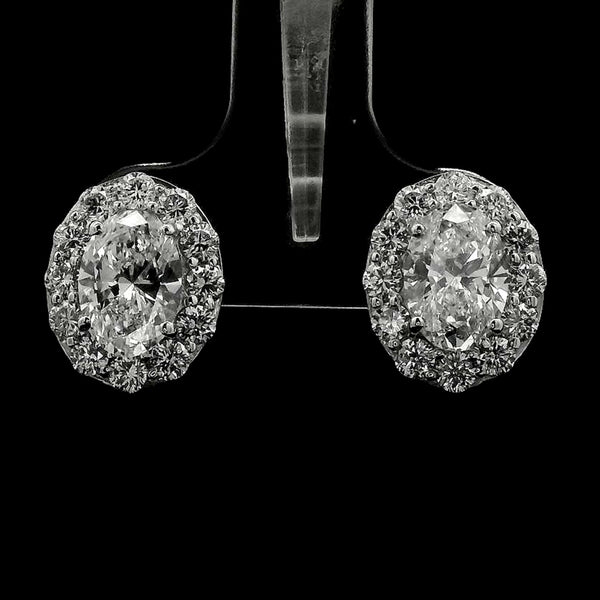 2.93 Carats Lab Grown Diamond 14K Gold Earrings