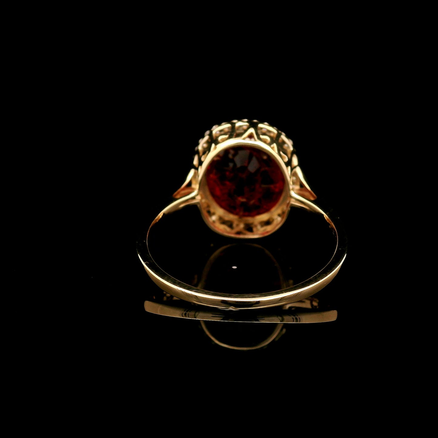 5.12 Ct Oval Mixed Cut Lab Grown Ruby 14K Gold Ring