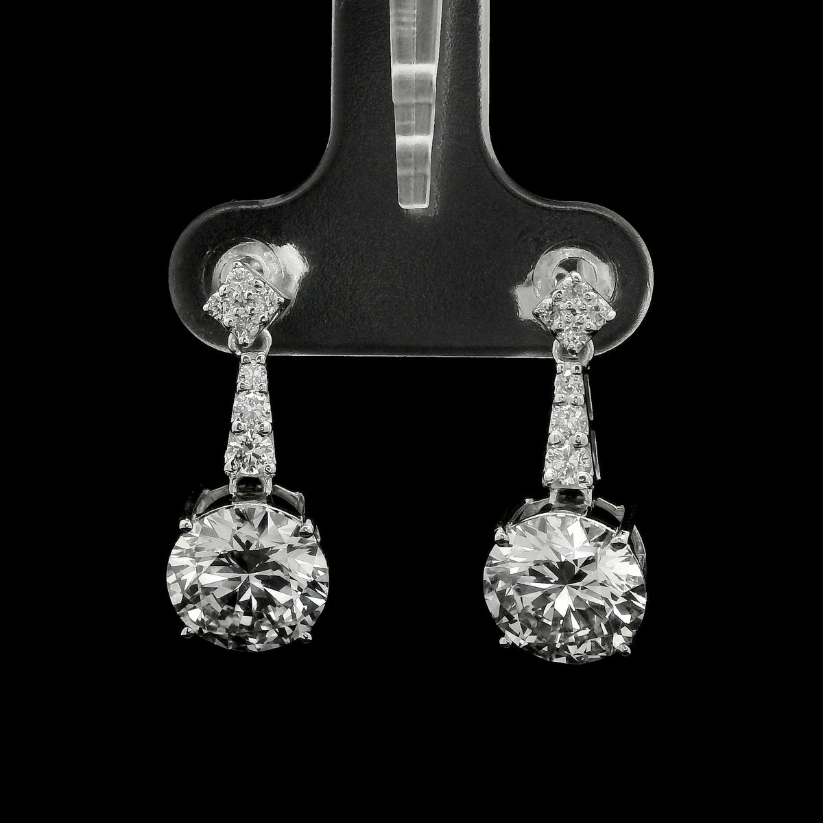 4.41 Ct Round Lab Grown Diamond 14K Gold Earrings