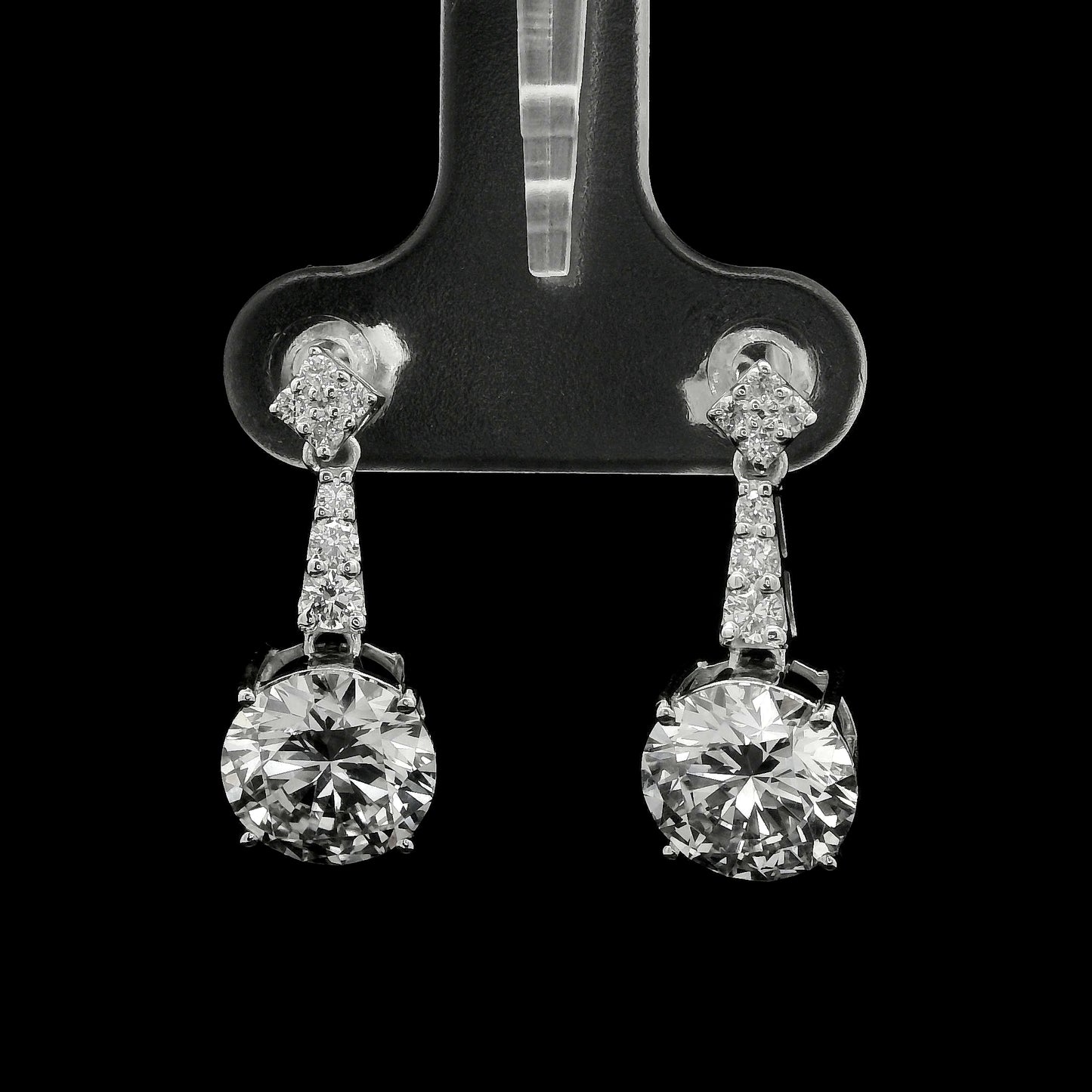 4.41 Ct Round Lab Grown Diamond 14K Gold Earrings