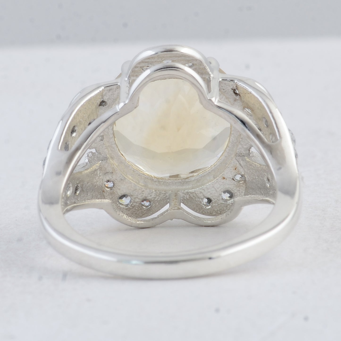 6.69 Ct Round Citrine 925 Sterling Silver Ring
