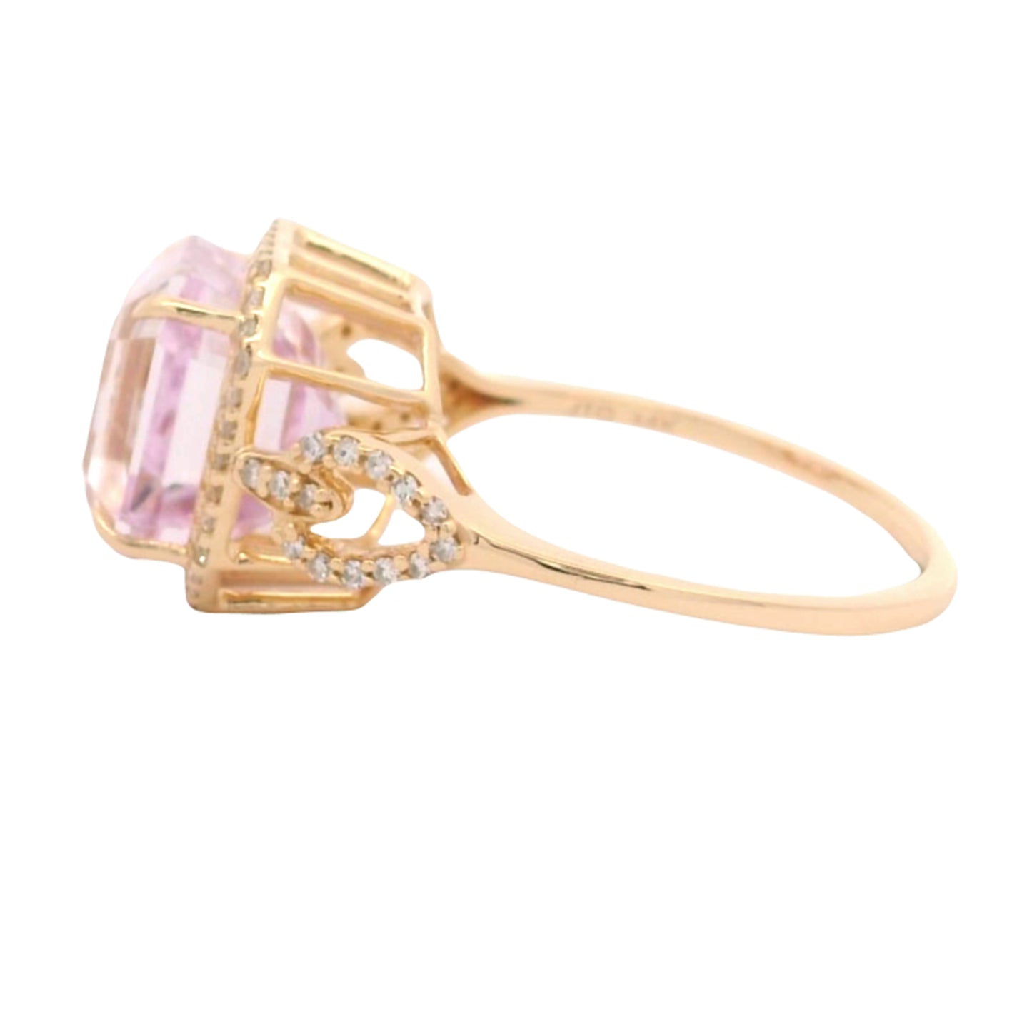 5.61 Ct Octagon Kunzite 14K Gold Ring
