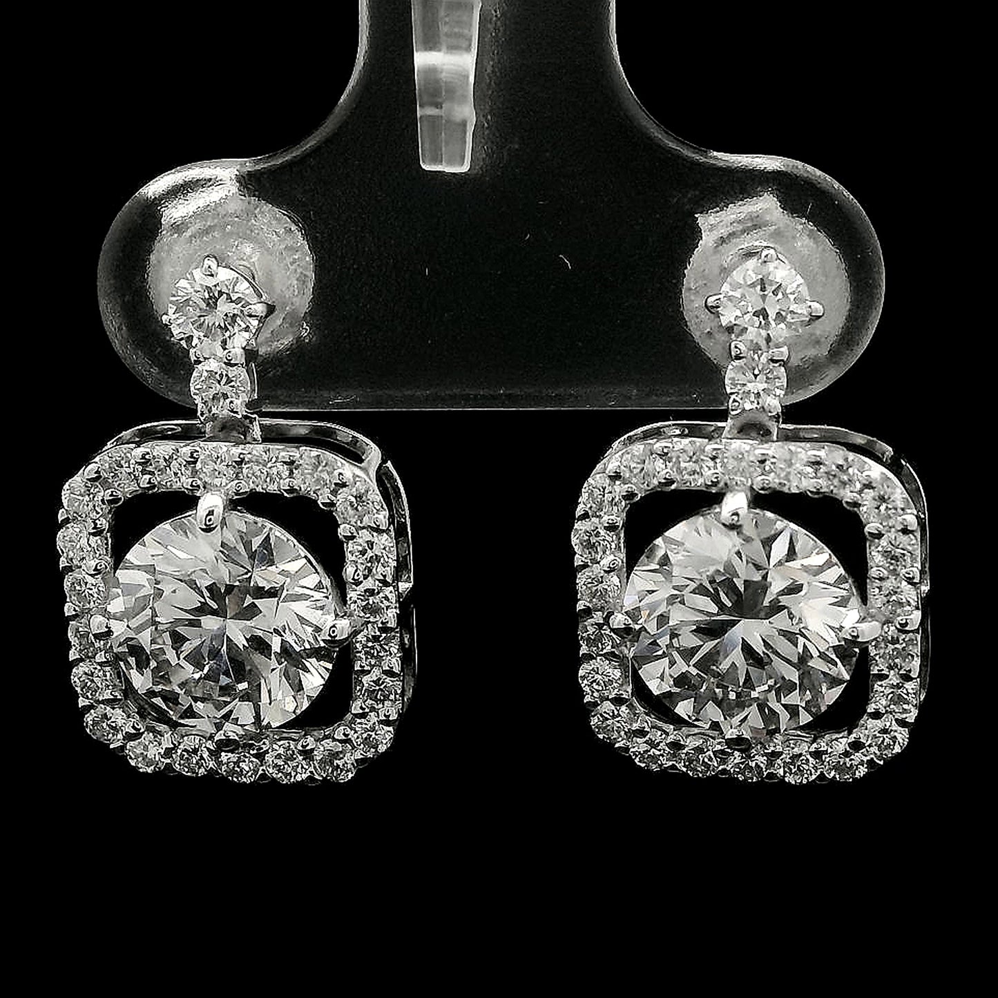 3.72 Carats Lab Grown Diamond 14K Gold Earrings