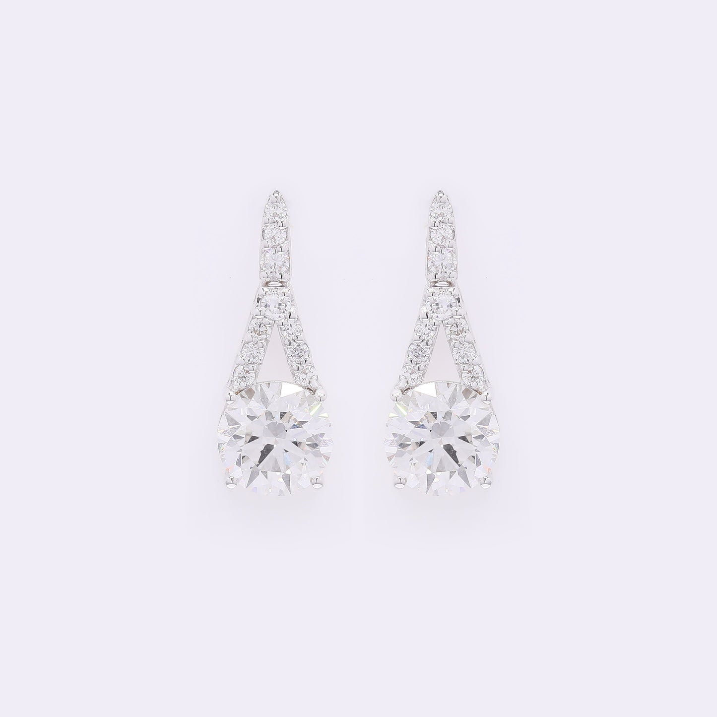 3.22 Carats Lab Grown Diamond 14K Gold Earrings