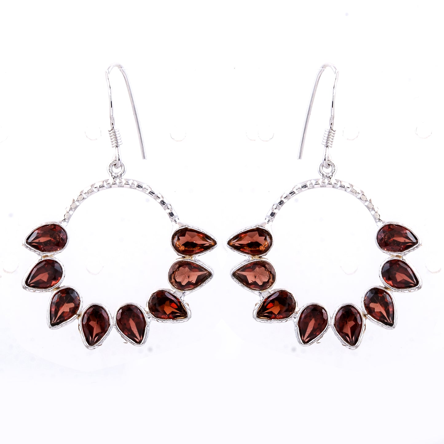 8.55 Ct Garnet 925 Sterling Silver Earrings