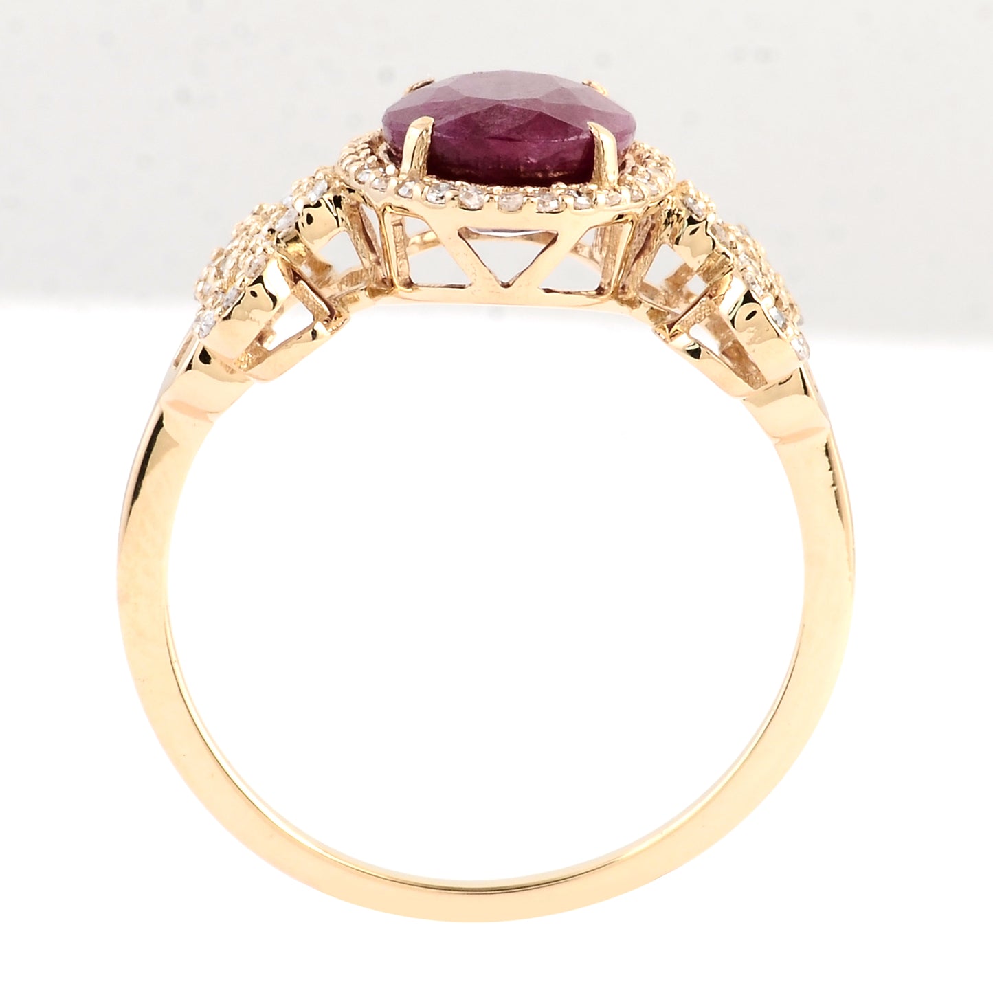 2.77 Ct Oval Mixed Cut Natural Corundum Ruby 14K Gold Ring