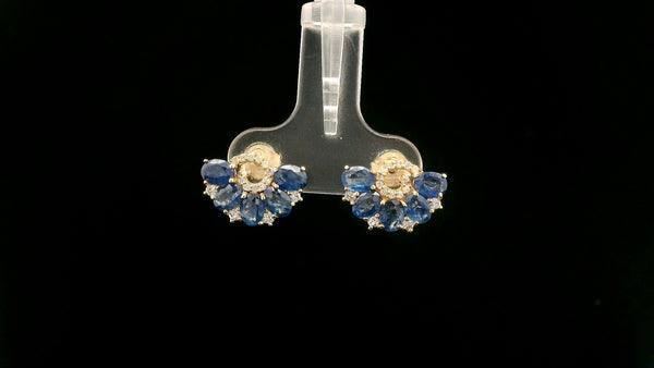 2.95 Ct Oval Sapphire 14K Gold Earrings