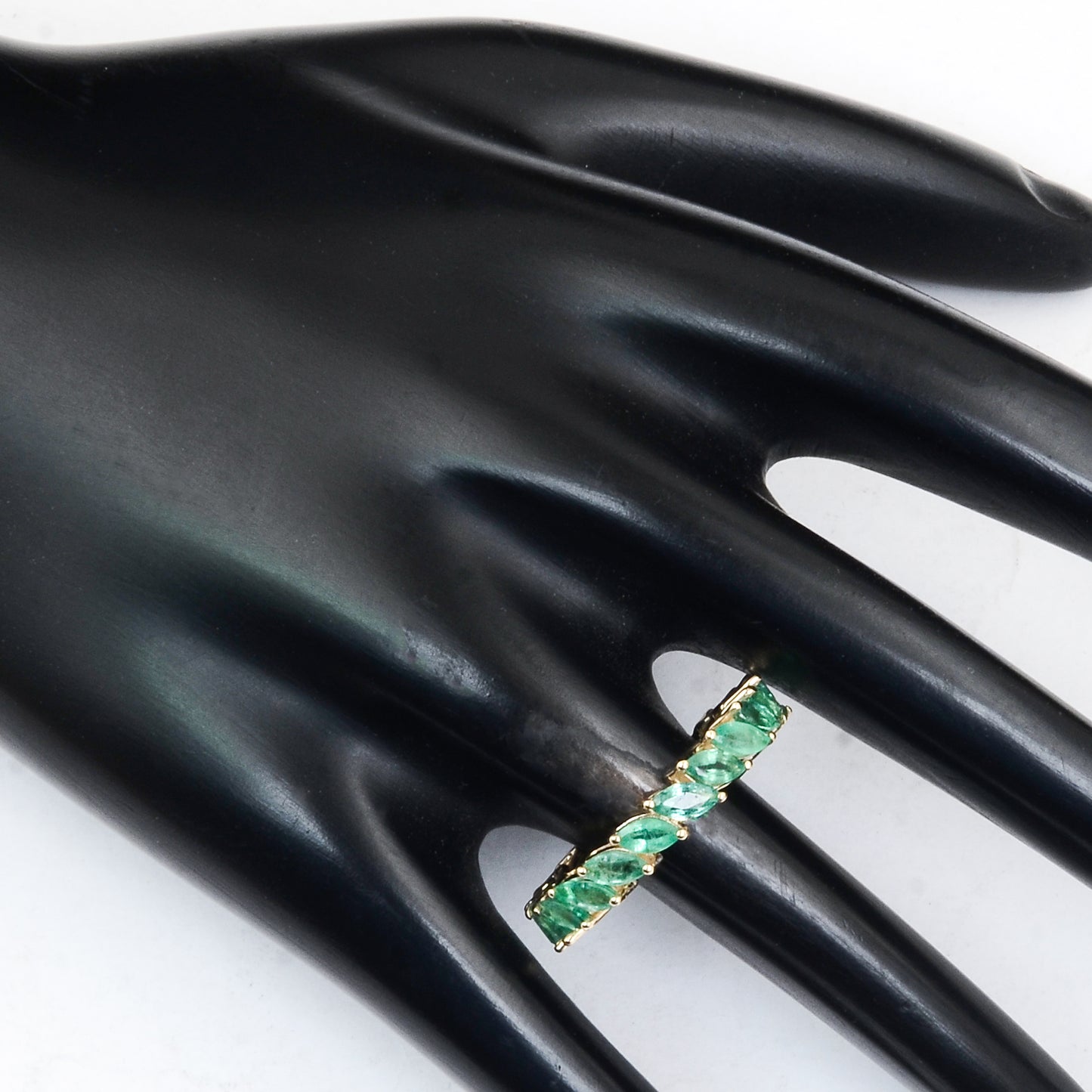 2.53 Ct Marquise Mixed Cut Natural Beryl Emerald 14K Gold Ring