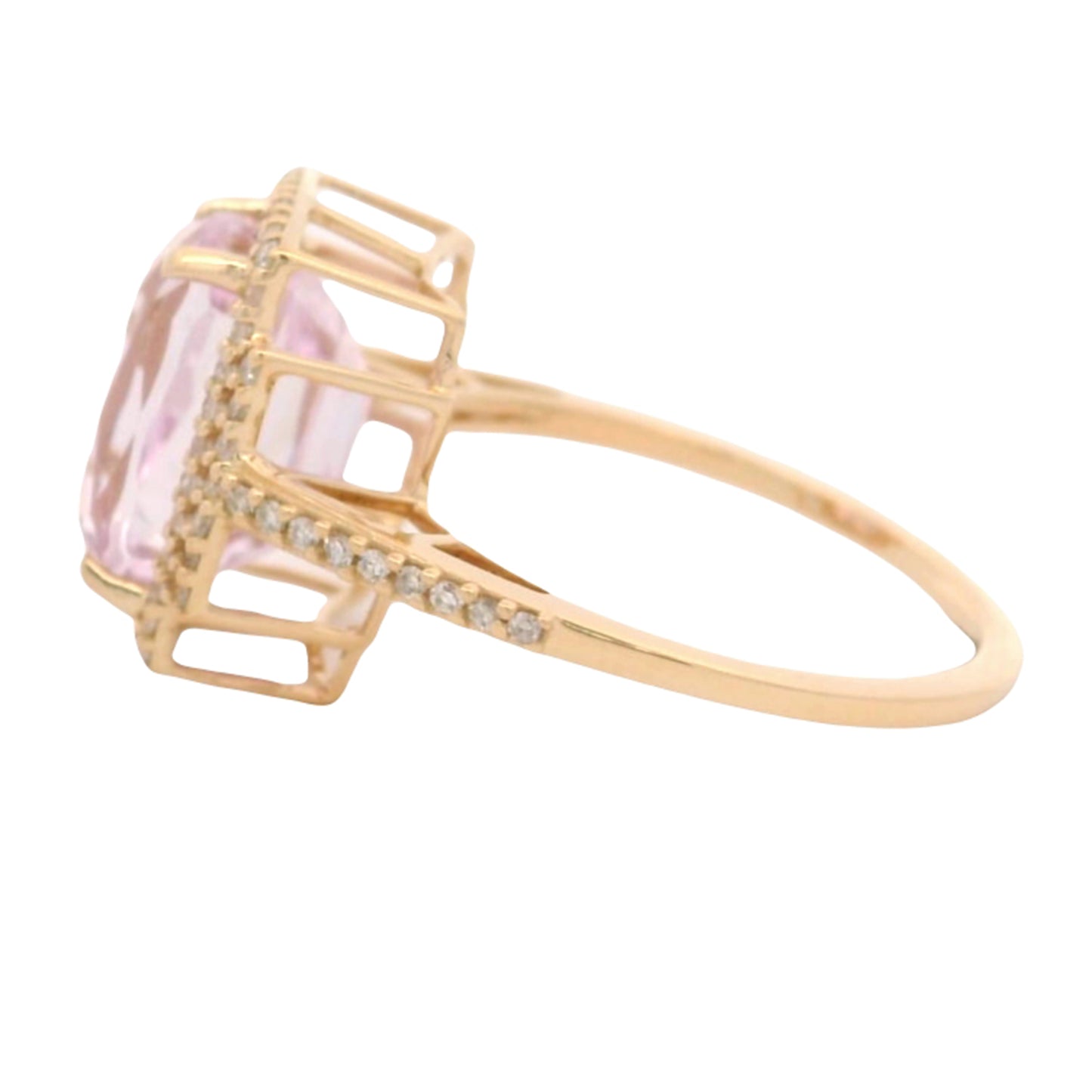 4.75 Ct Cushion Kunzite 14K Gold Ring