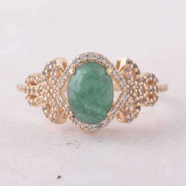 1.90 Ct Oval Emerald 9K Gold Ring