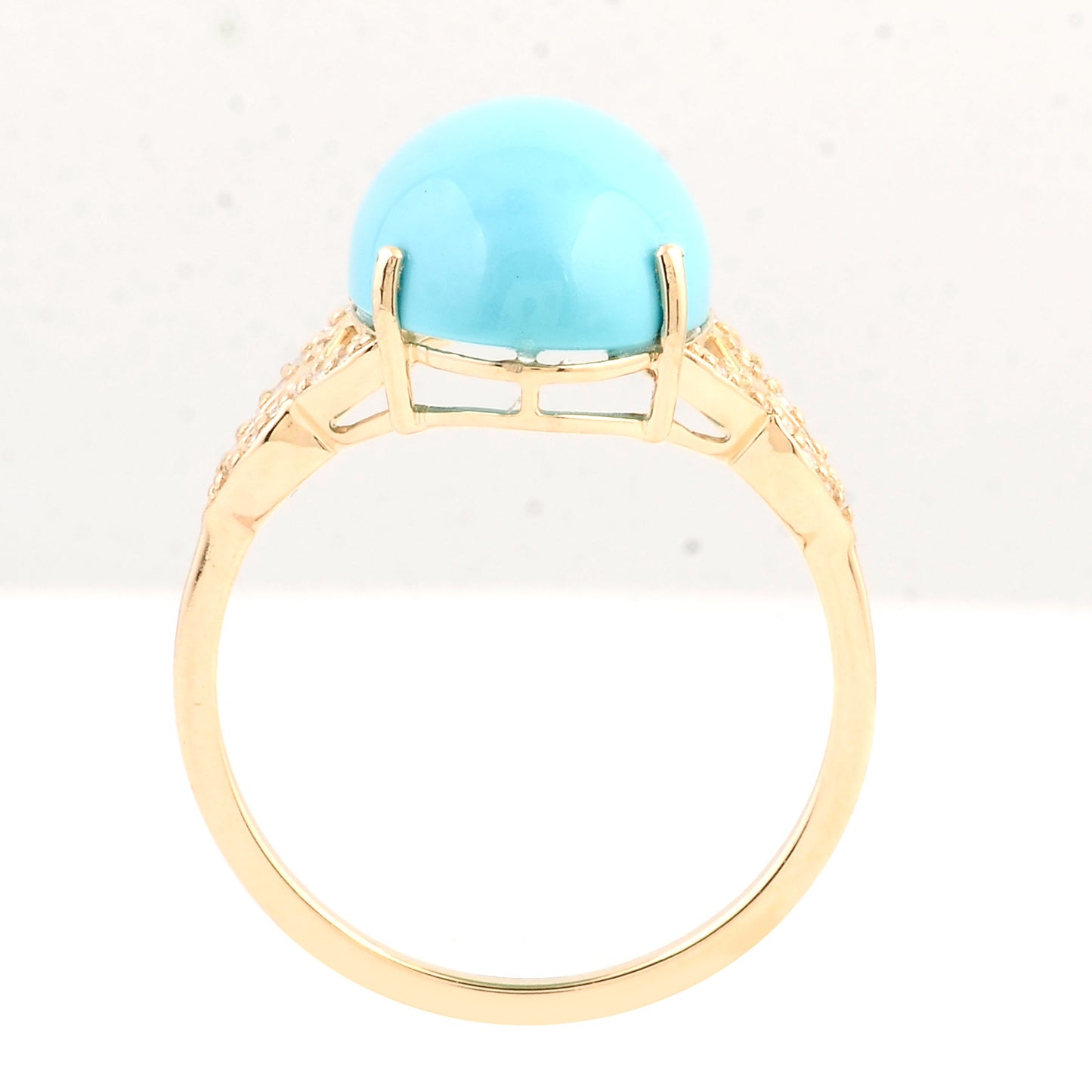 5.46 Carats Natural Turquoise 14K Gold Ring