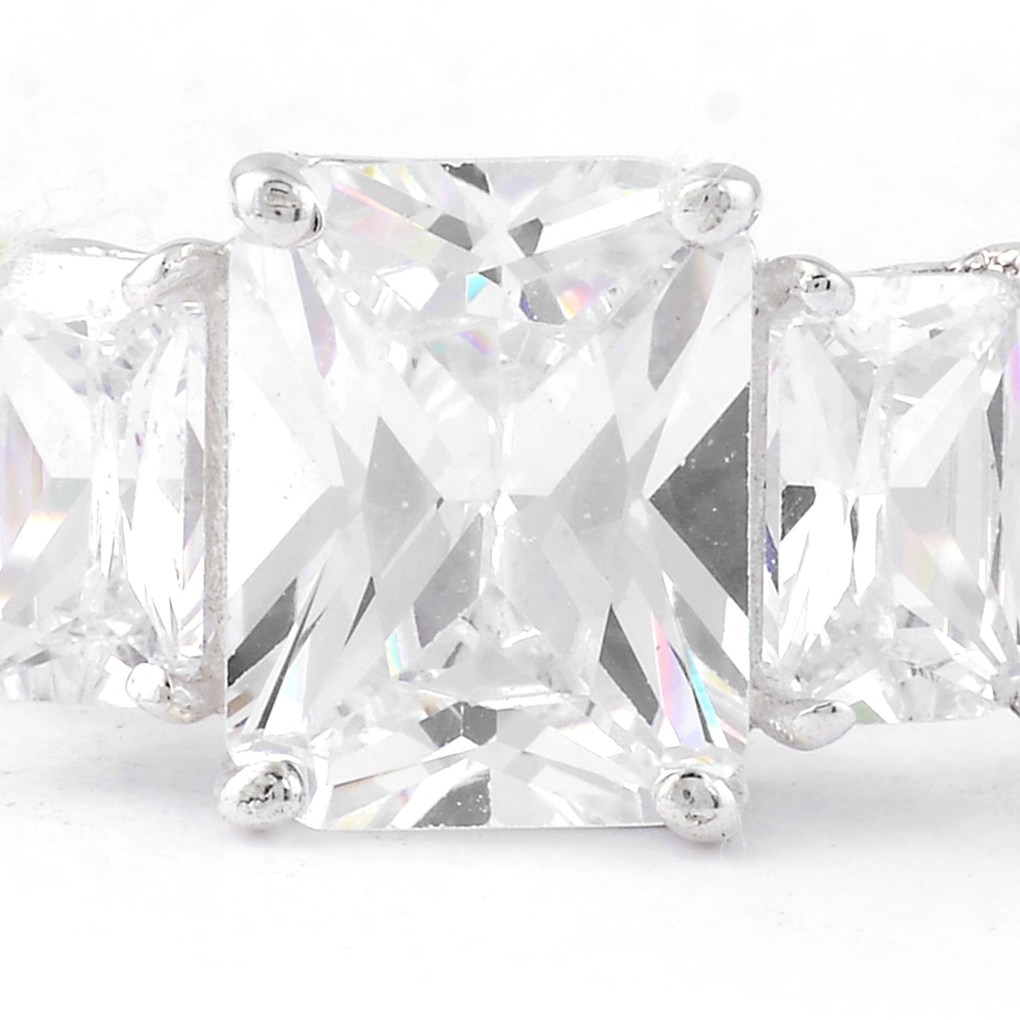 5.86 Ct Octagon White Cz, 925 Sterling Silver Ring