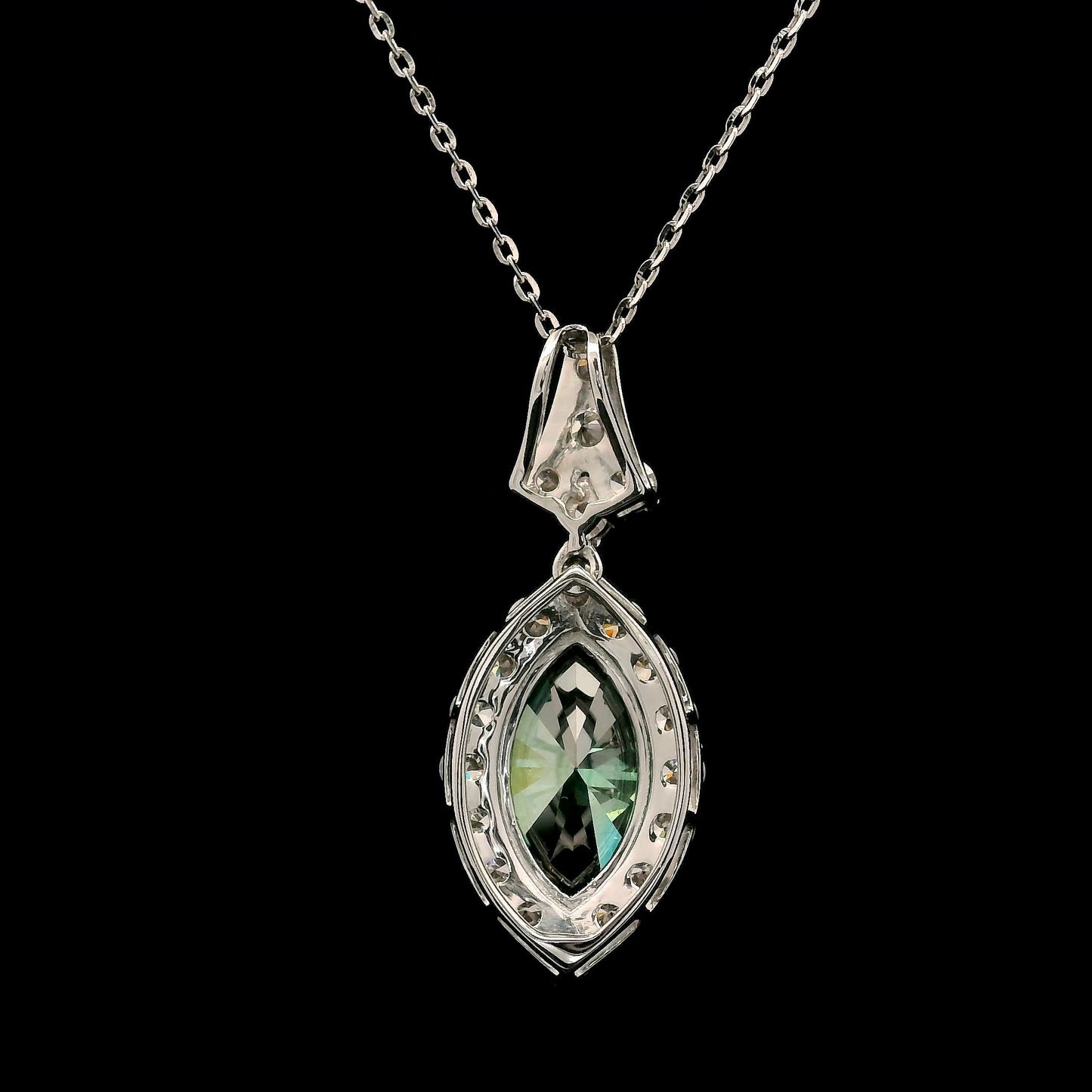 2.16 Carats Green Lab Grown Diamond 14K Gold Pendant