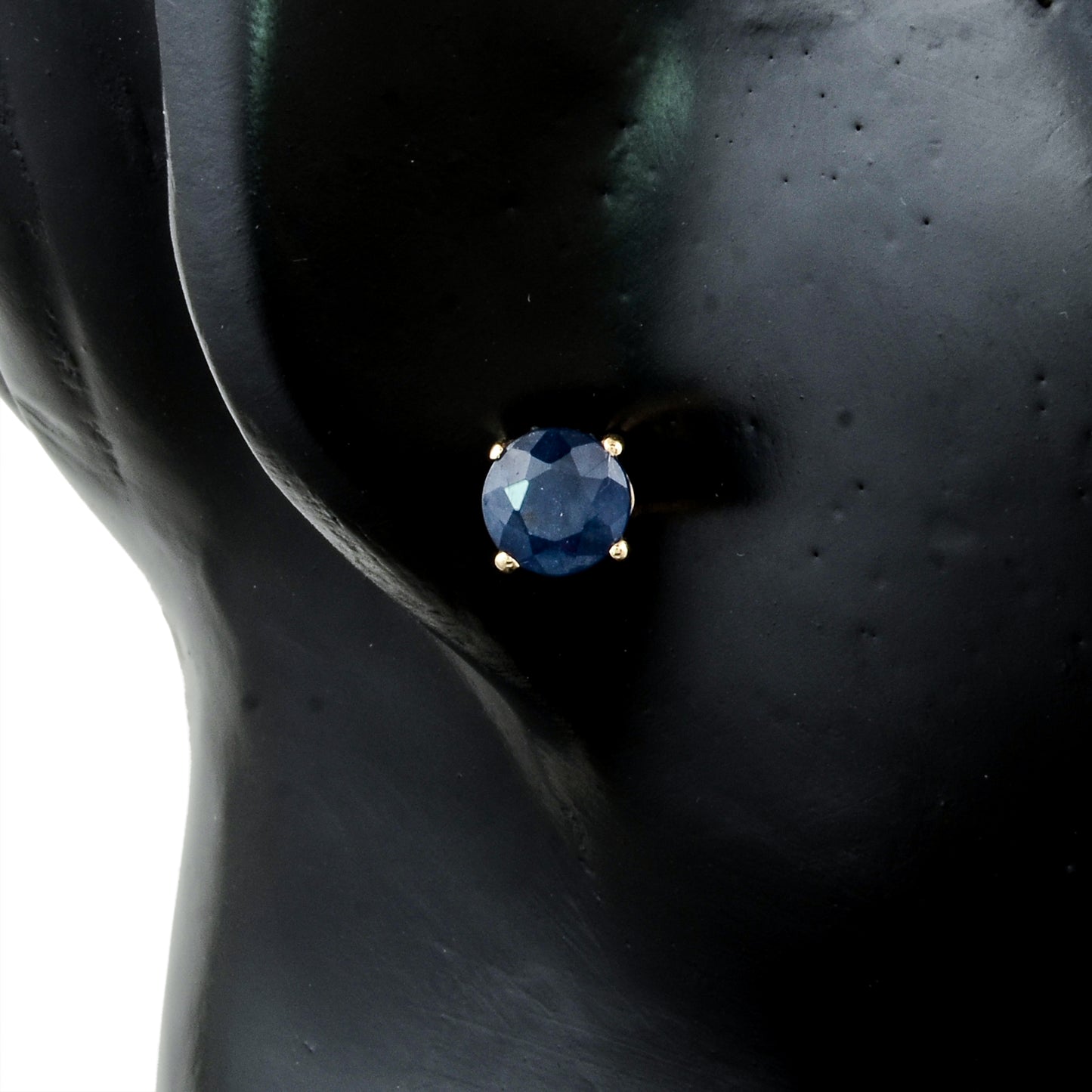 3.04 Ct Round Sapphire 14K Gold Earrings