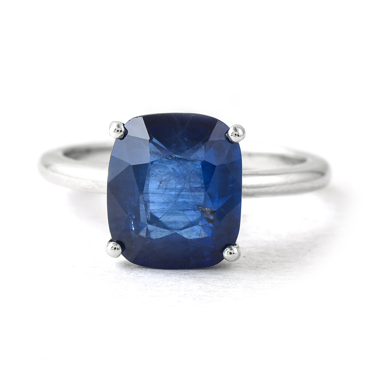 4.73 Ct Cushion Blue Sapphire 950 Platinum Ring