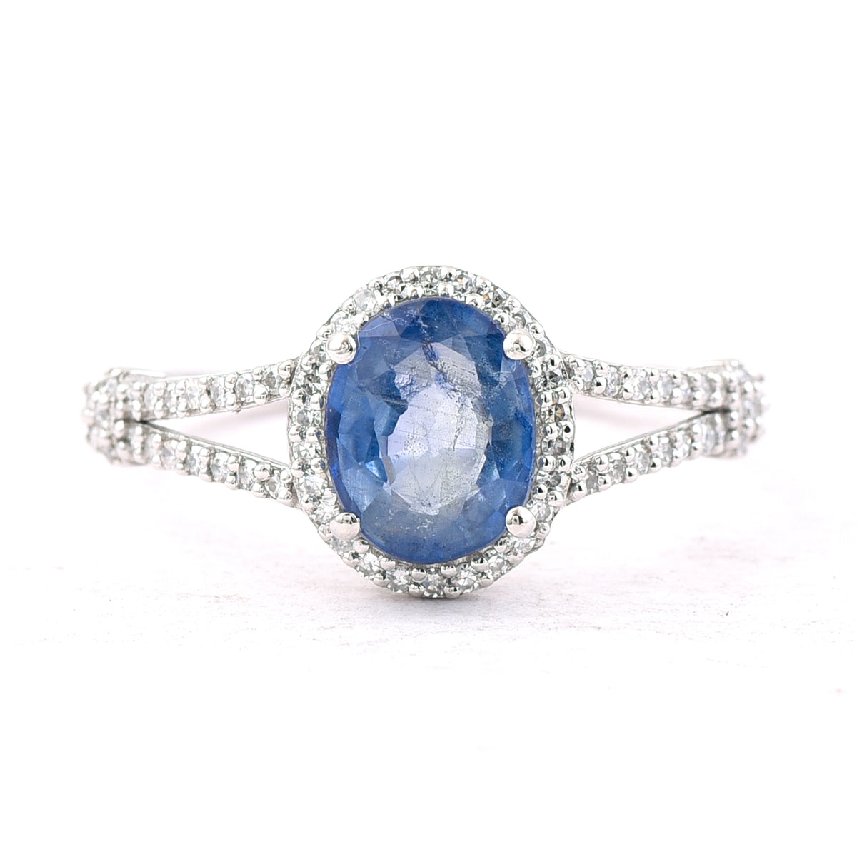 1.52 Ct Oval Mixed Cut Natural Sapphire 950 Platinum Ring