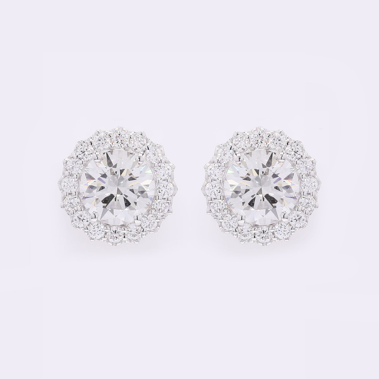 4.94 Carats Lab Grown Diamond 14K Gold Earrings
