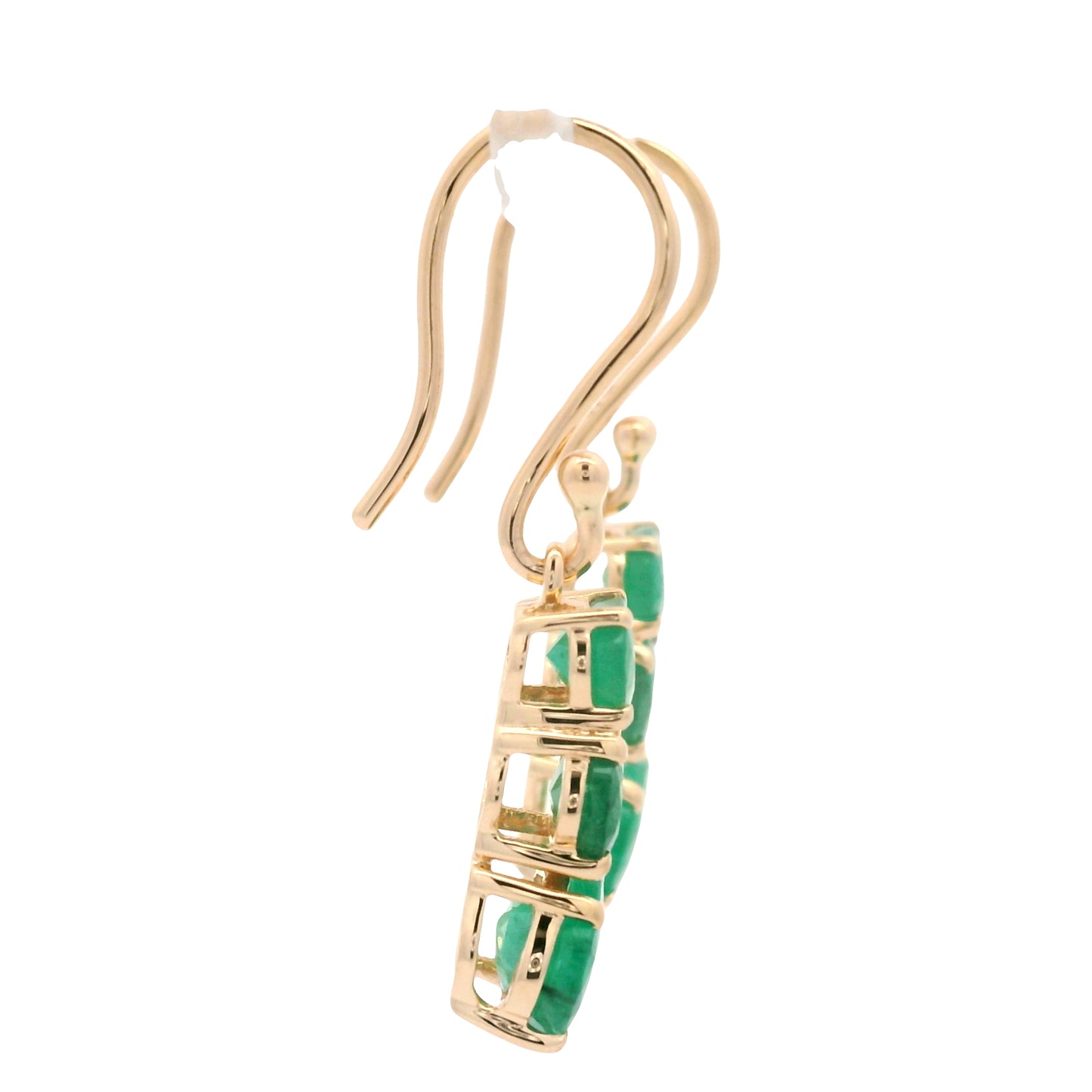 4.45 Ct Oval Emerald 14K Gold Earrings
