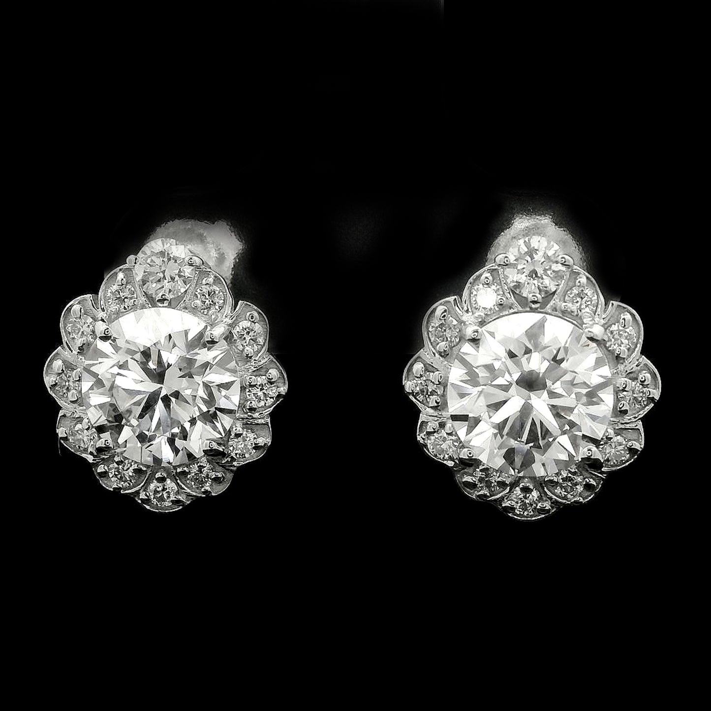 3.45 Carats Lab Grown Diamond 14K Gold Earrings