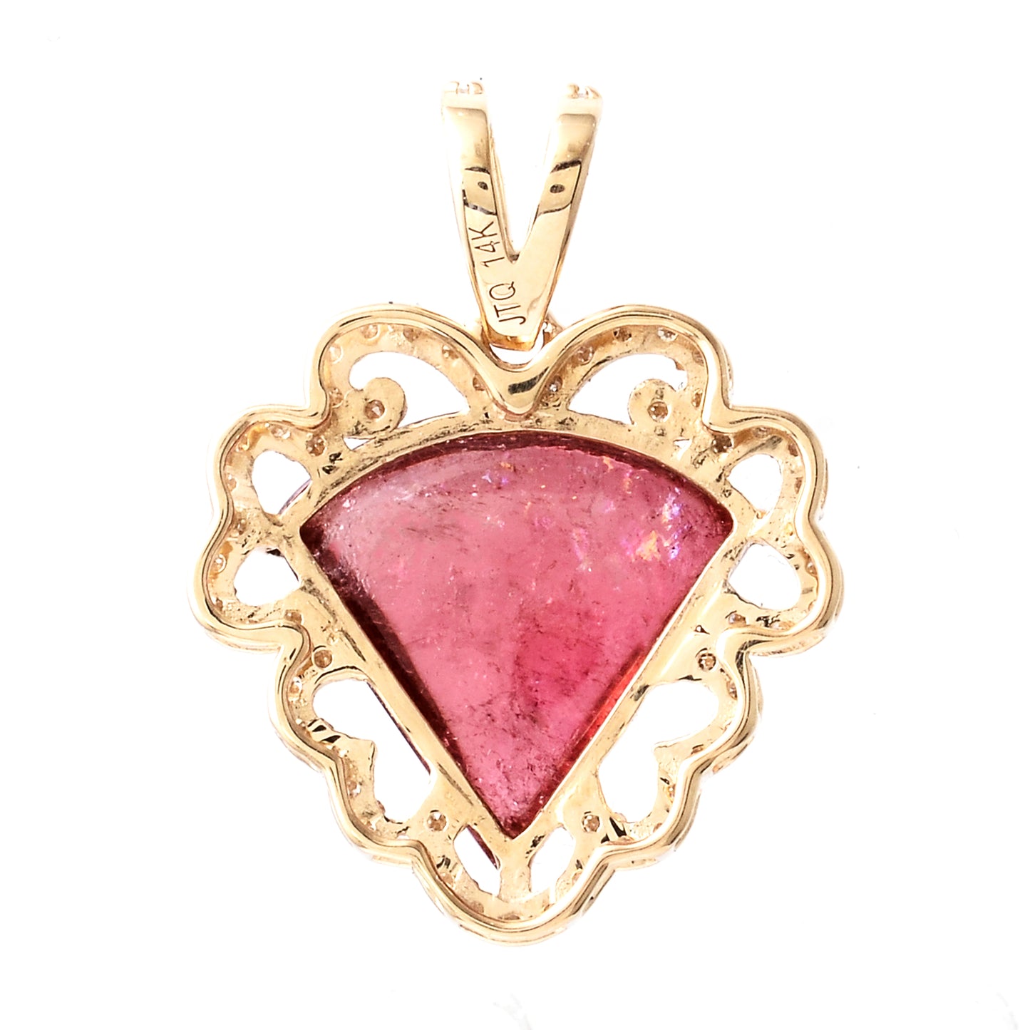 4.07 Ct Fancy Cabochon Natural Tourmaline 14K Gold Pendant