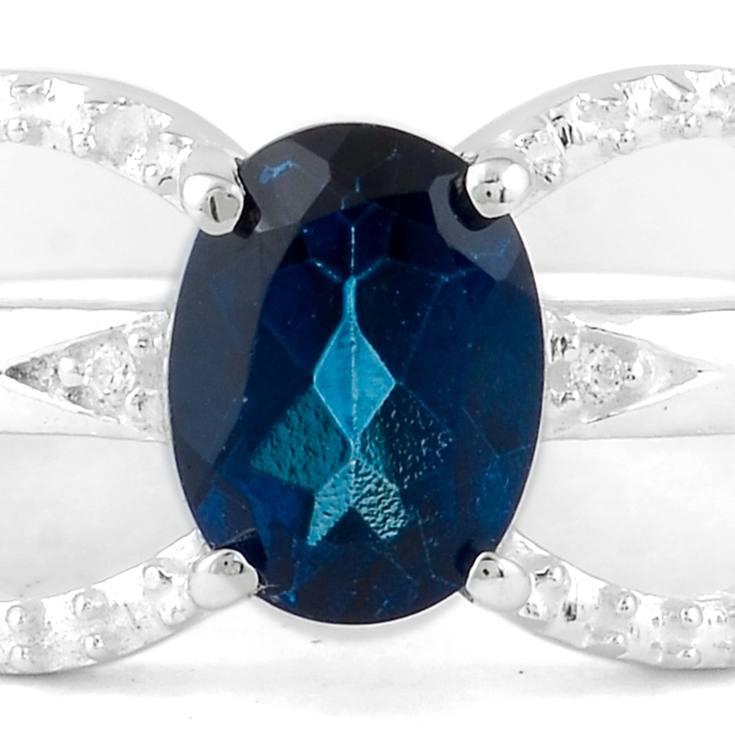 1.82 Ct Oval Tz Color Topaz, Cubic Zirconia 925 Sterling Silver Ring