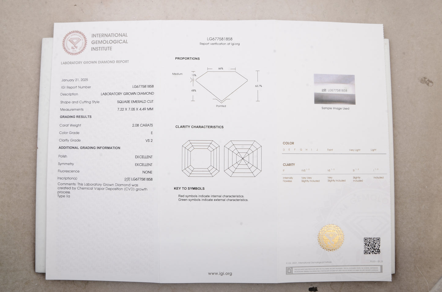 4.48 Carats Lab Grown Diamond 14K Gold Earrings