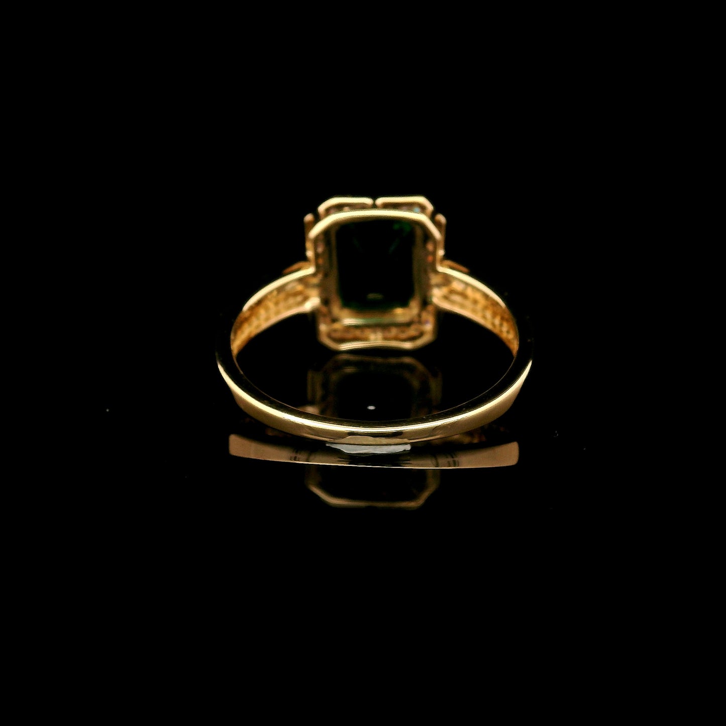 1.74 Ct Emerald Cut Lab Grown Emerald 14K Gold Ring