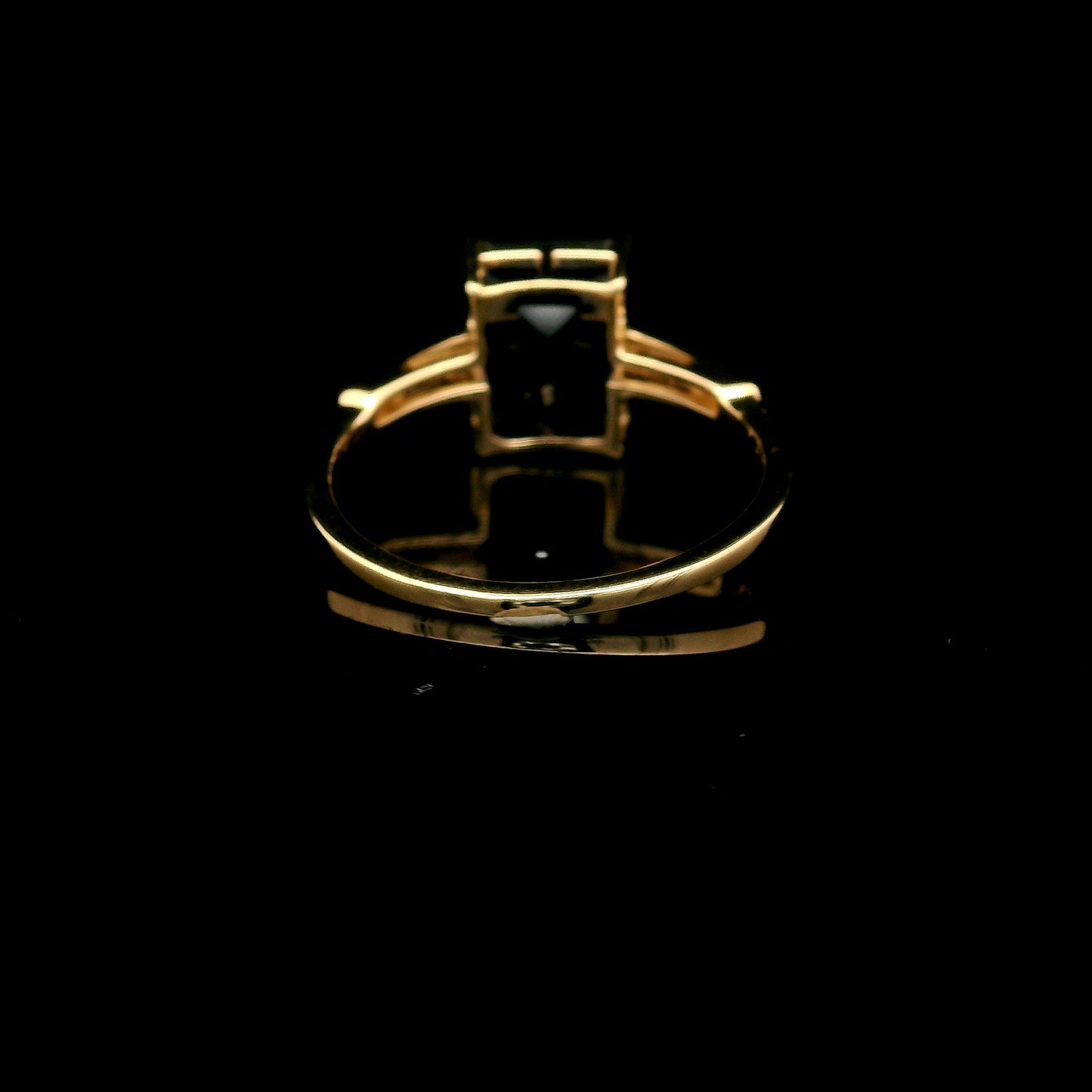 3.76 Ct Emerald Cut Lab Grown Sapphire 14K Gold Ring