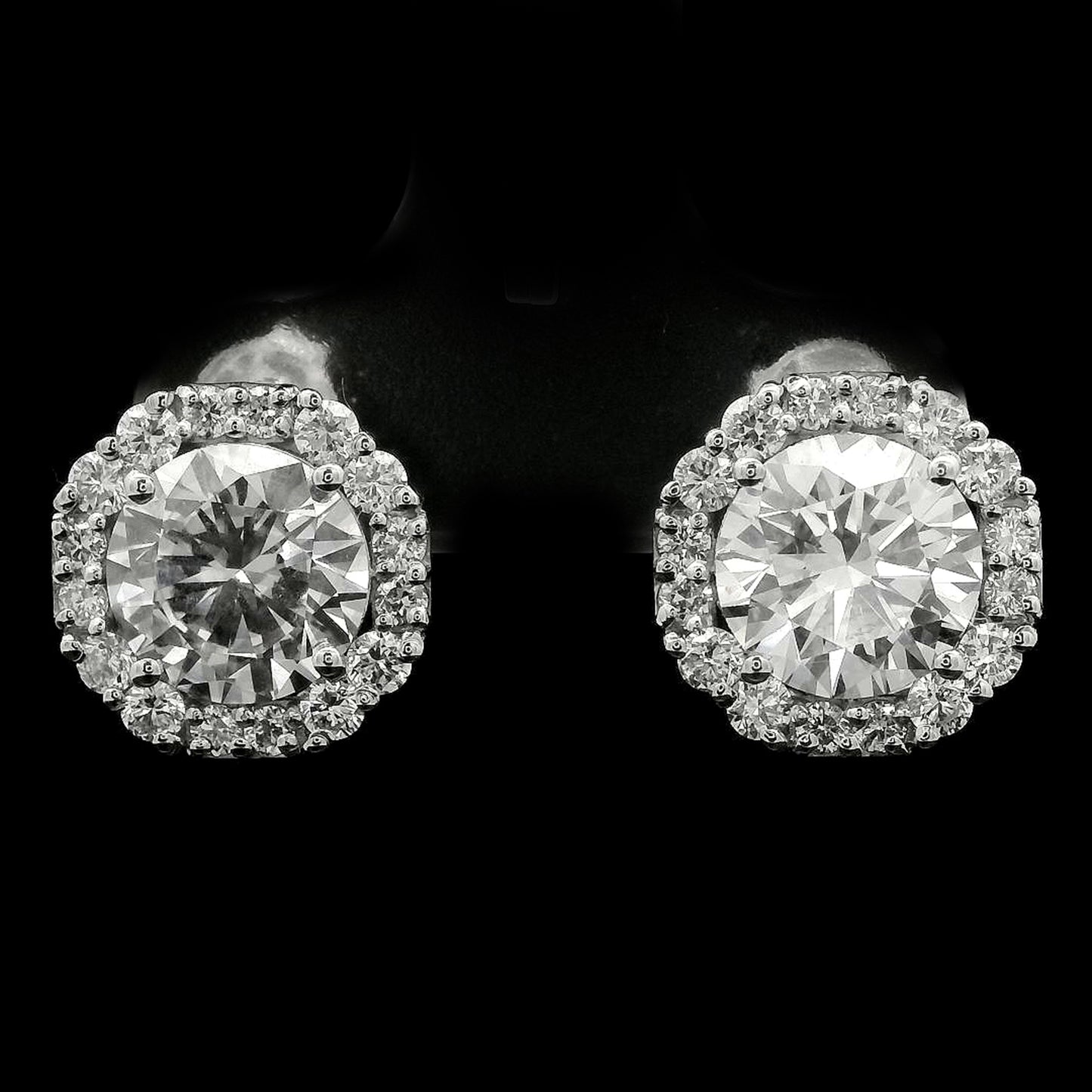 4.00 Carats Lab Grown Diamond 14K Gold Earrings