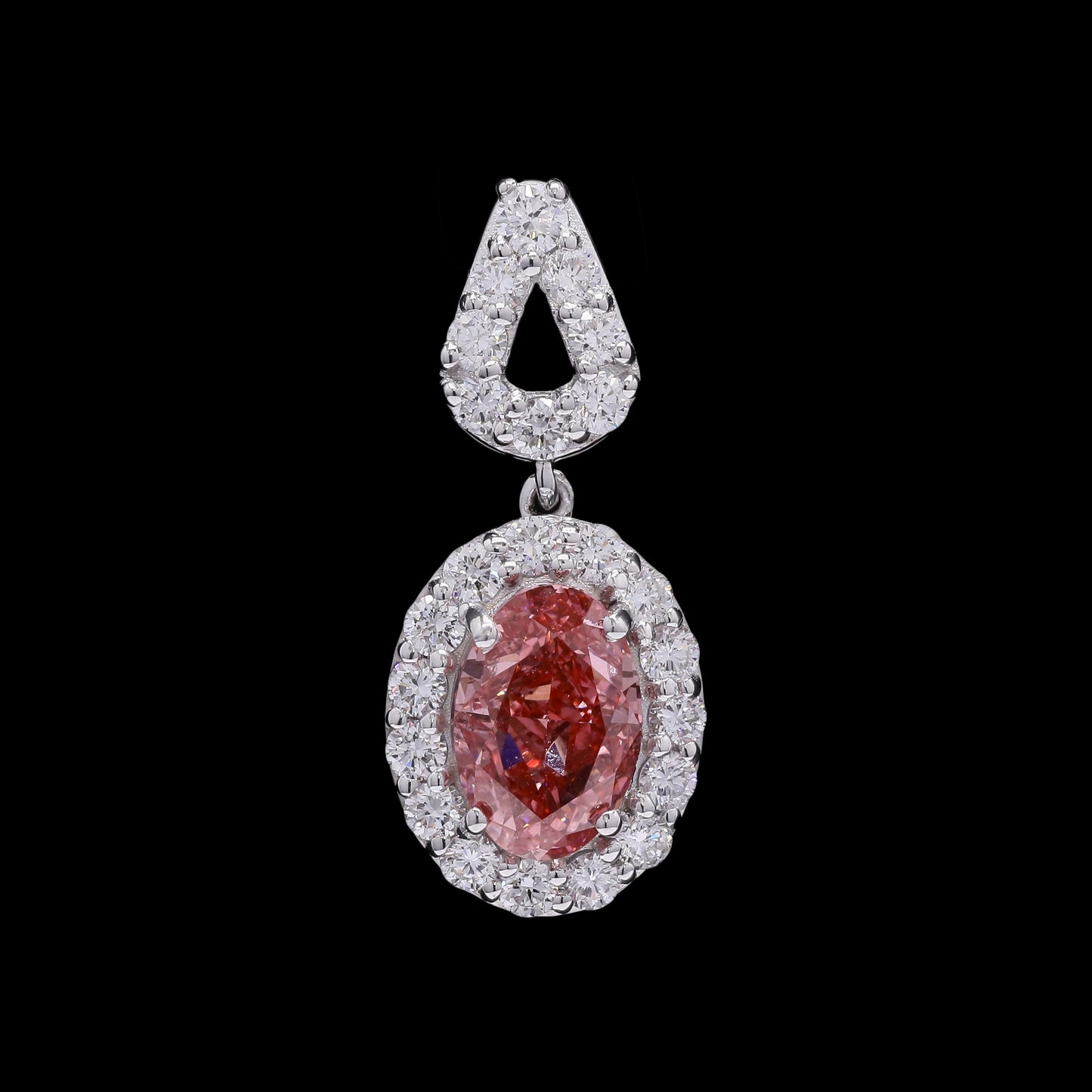 2.13 Carats Fancy Intense Pink Lab Grown Diamond 14K Gold Pendant