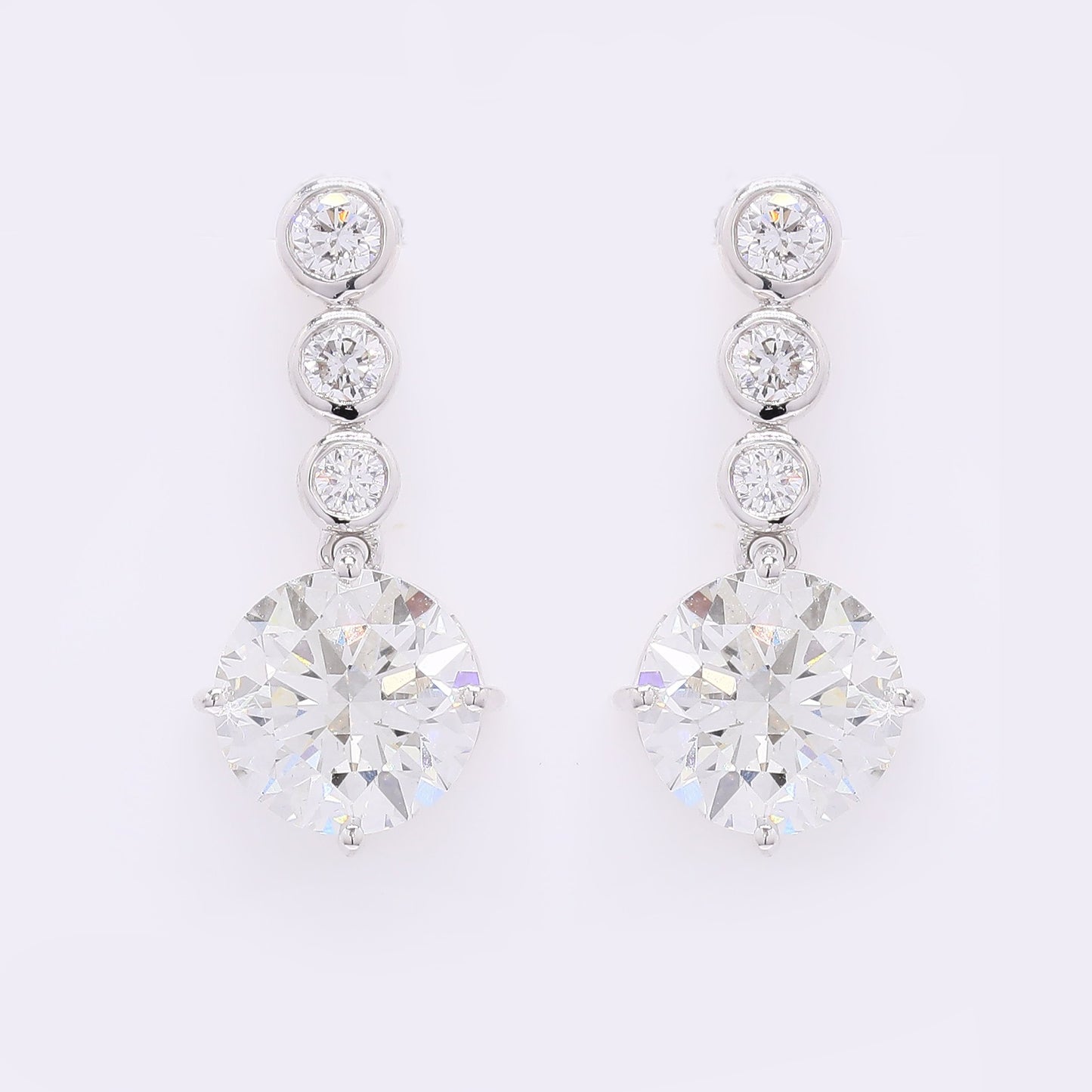 3.35 Carats Lab Grown Diamond 14K Gold Earrings