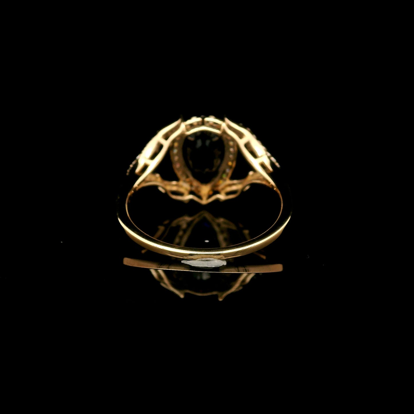 2.15 Ct Pear Mixed Cut Lab Grown Sapphire 14K Gold Ring