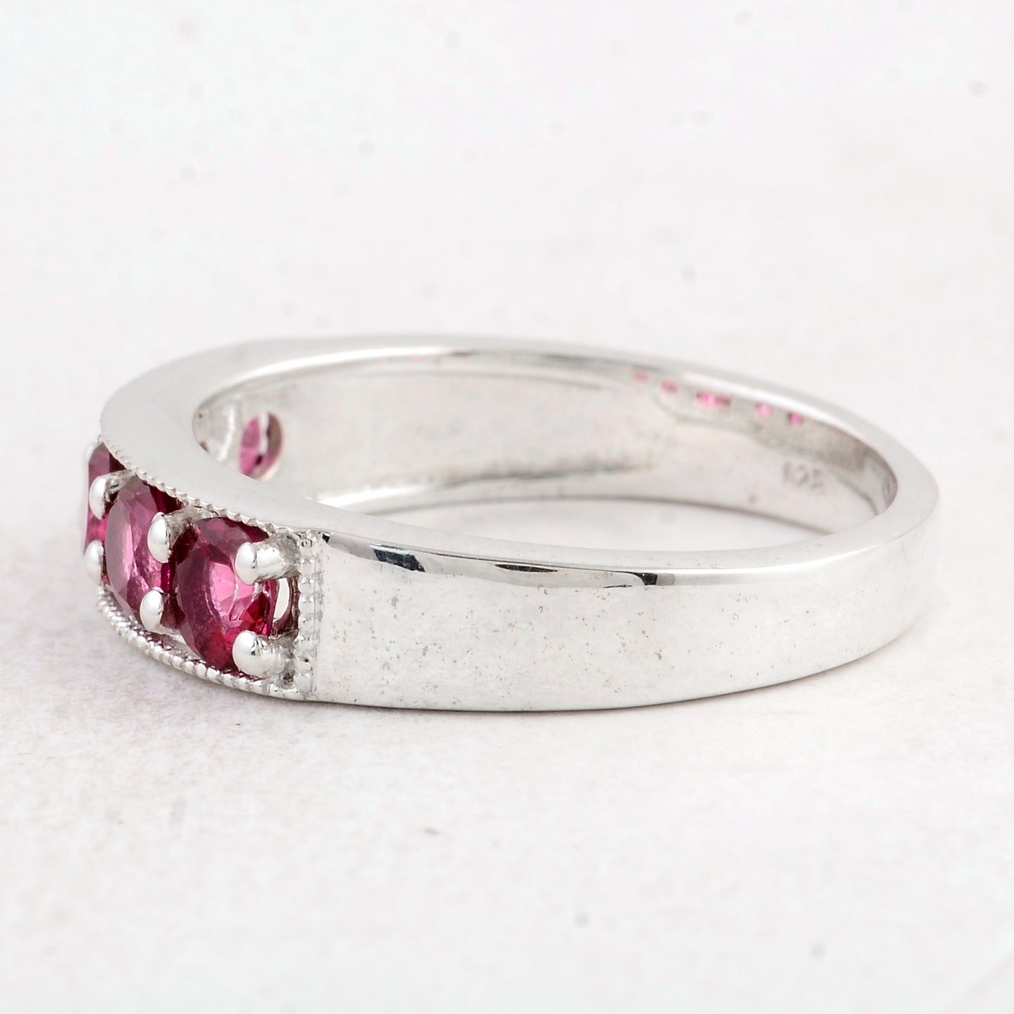 1.45 Ct Round Pink Topaz 925 Sterling Silver Ring