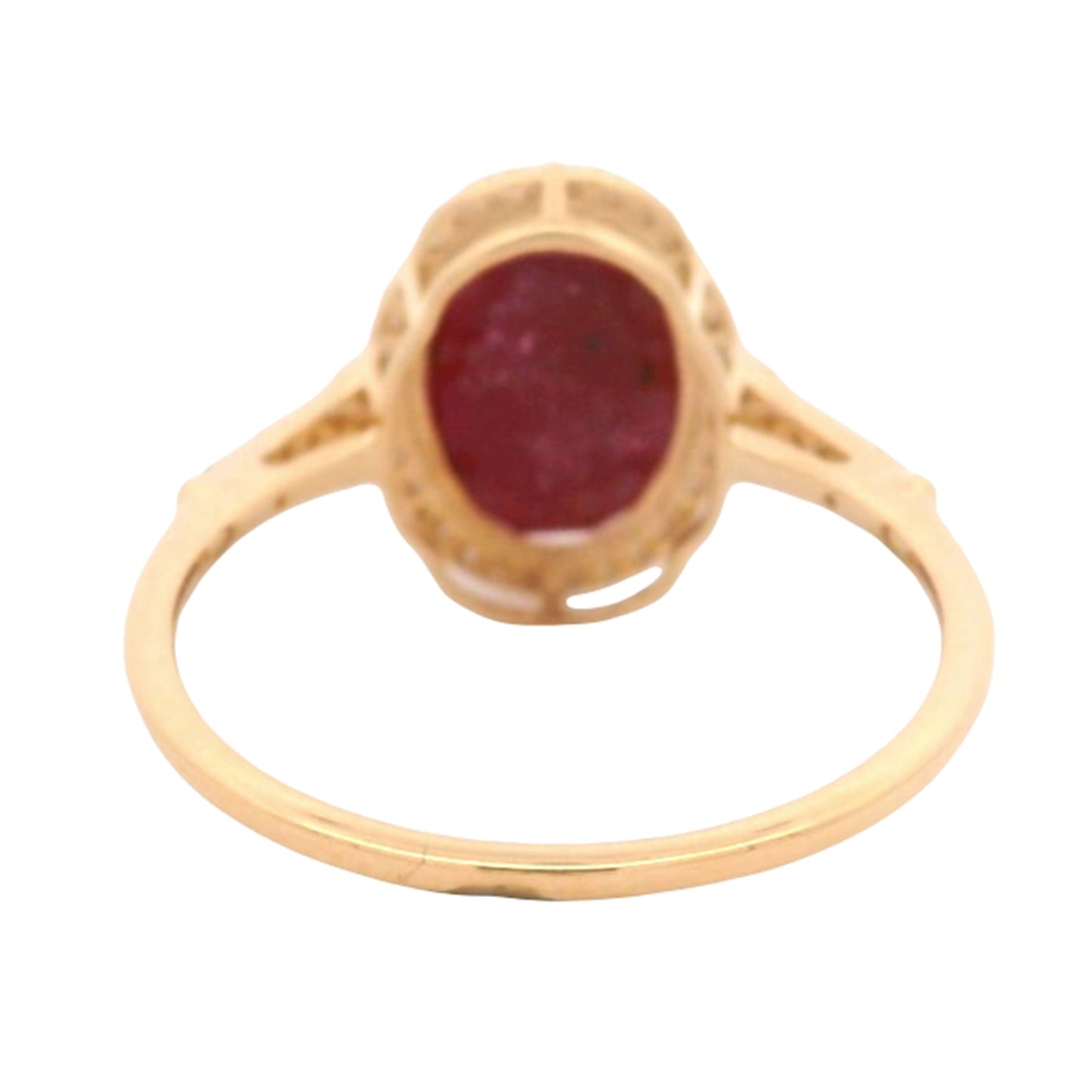 3.08 Ct Oval Mixed Cut Natural Corundum Ruby 14K Gold Ring