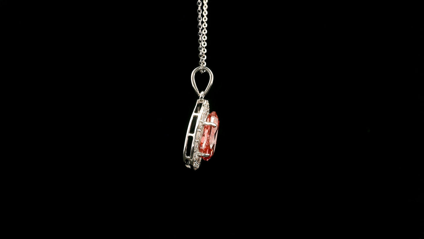 2.42 Carats Pink Lab Grown Diamond 14K Gold Pendant