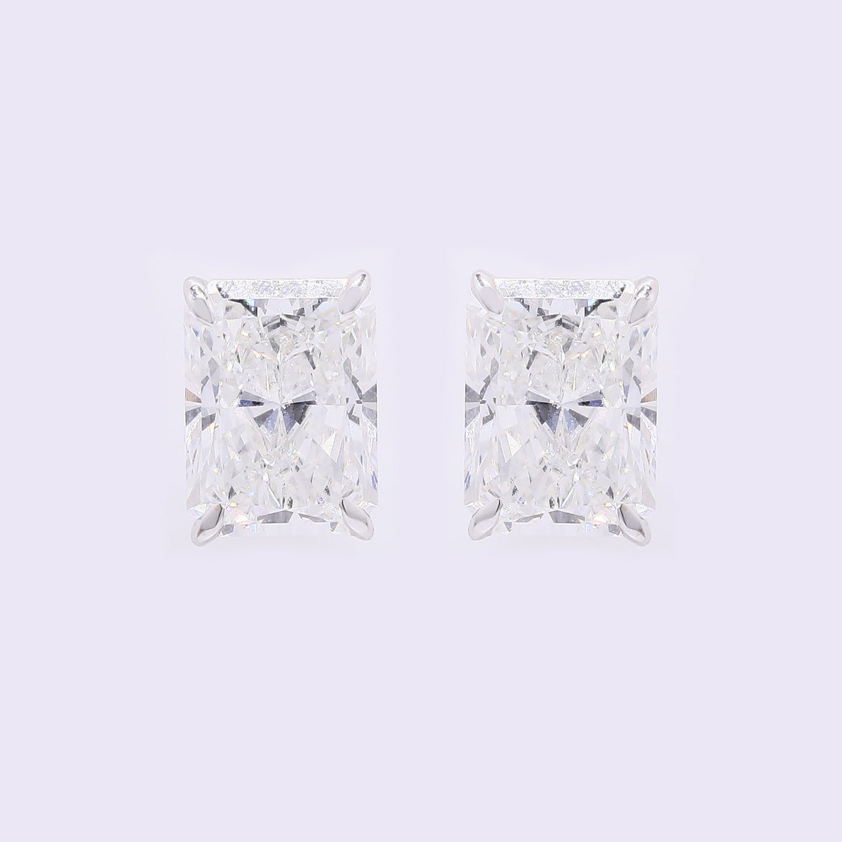 3.74 Carats Lab Grown Diamond 14K Gold Earrings