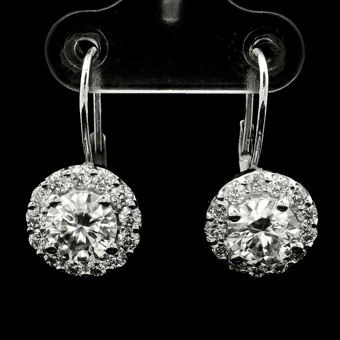 2.35 Ct Round Moissanite 925 Sterling Silver Earrings