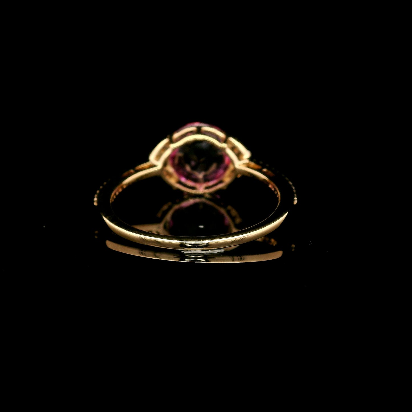 2.32 Ct Round Mixed Cut Lab Grown Pink Sapphire 14K Gold Ring