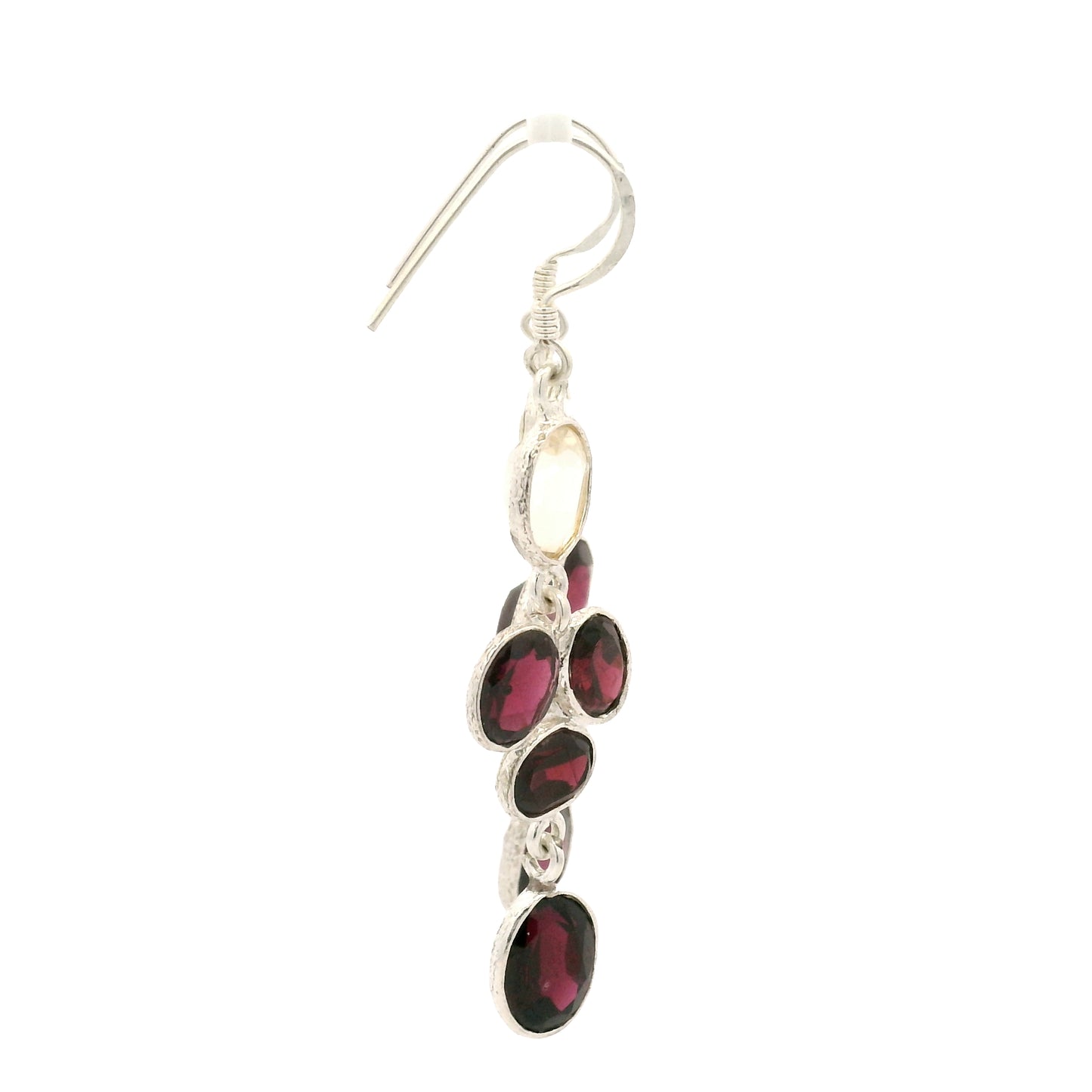 12.13 Ct Citrine, Garnet 925 Sterling Silver Earrings