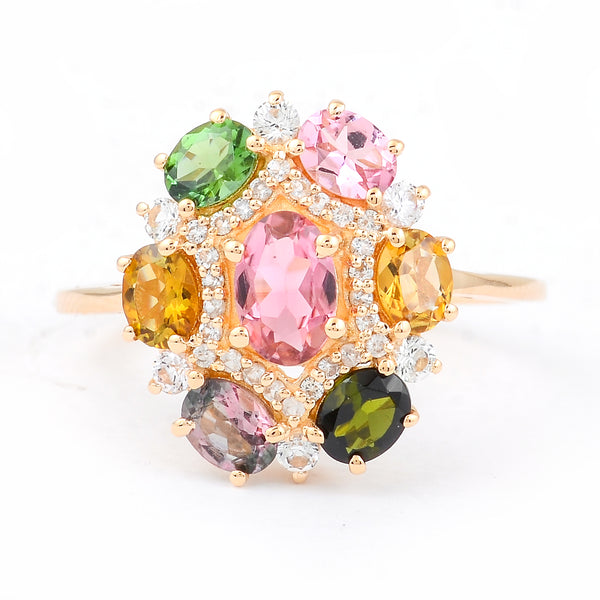 1.70 Ct Oval Tourmaline 14K Gold Ring