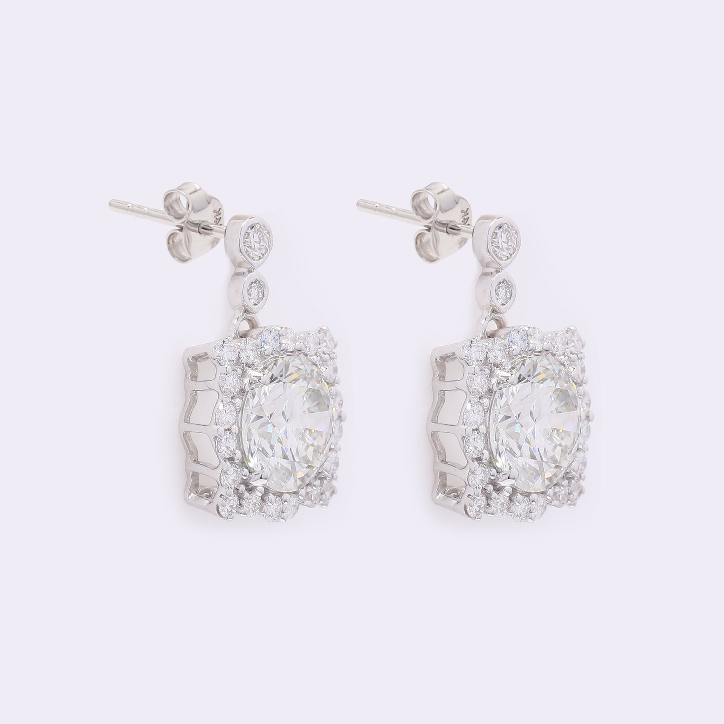 3.47 Carats Lab Grown Diamond 14K Gold Earrings