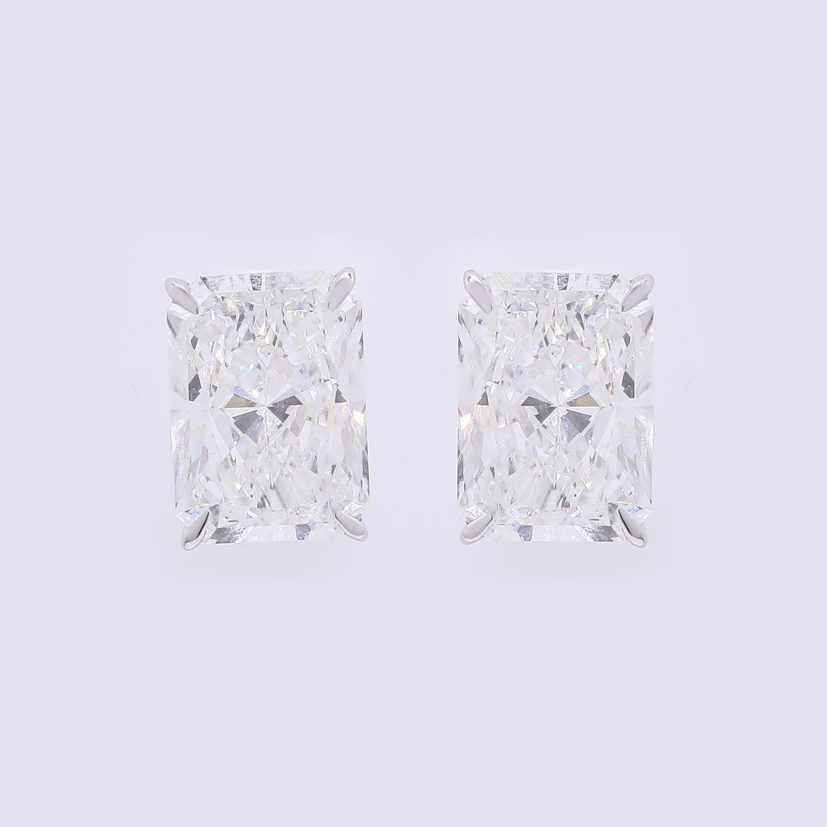 3.83 Carats Lab Grown Diamond 14K Gold Earrings