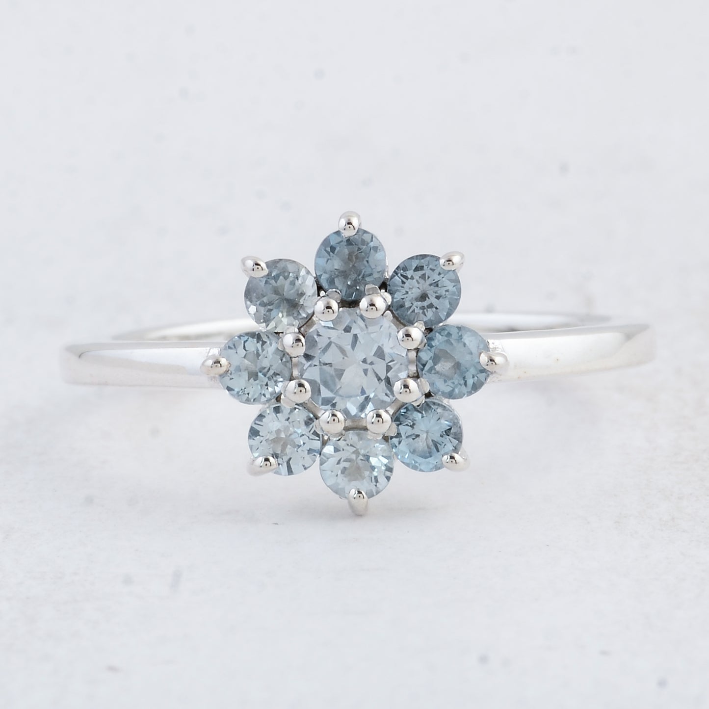 0.93 Ct Round Swiss Blue Topaz 925 Sterling Silver Ring